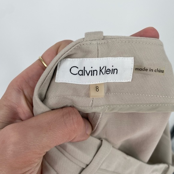 Calvin Klein women's tan straight leg dress pants 8 - Picture 5 of 8